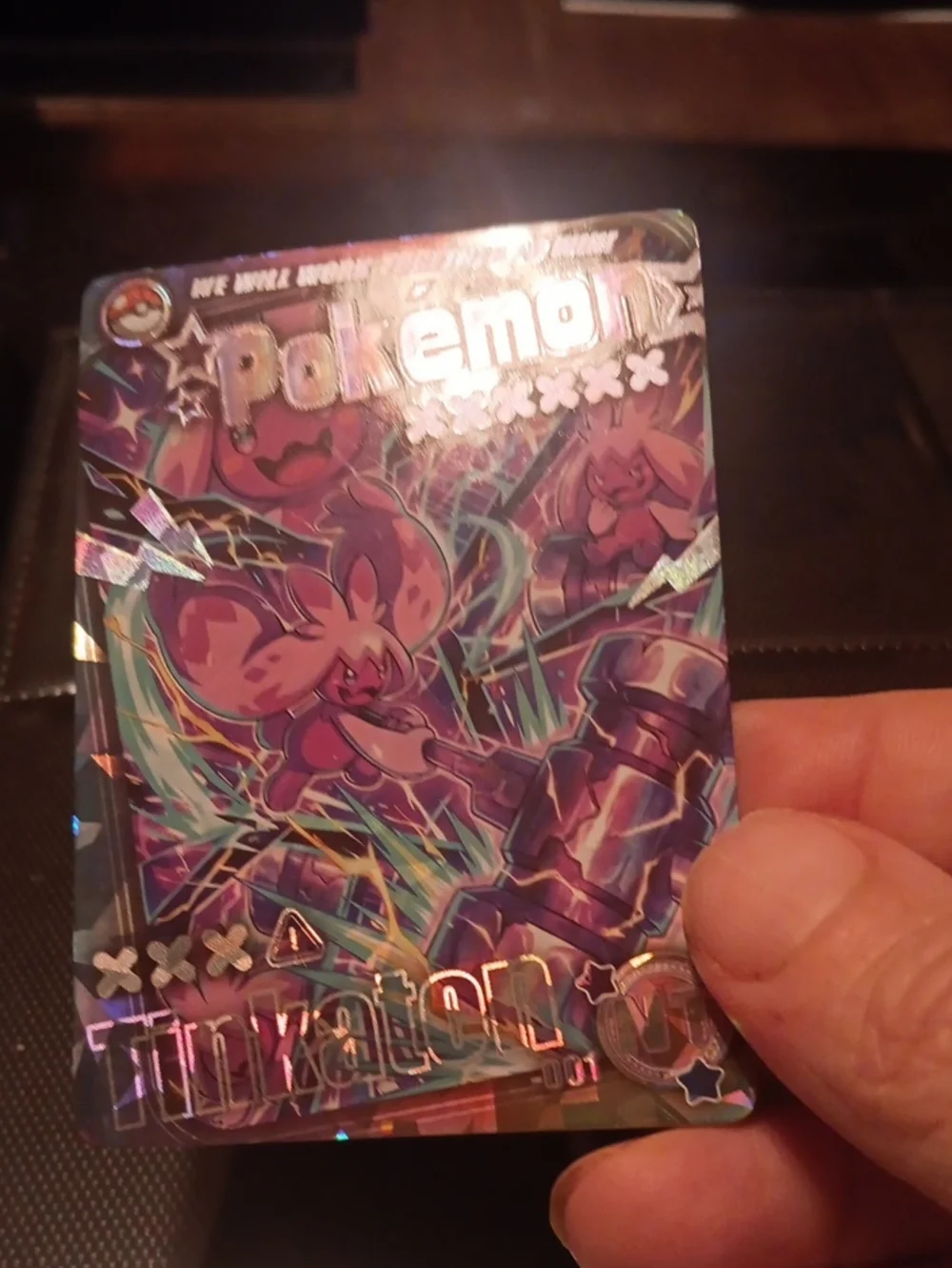 Pokemon Purple Holographic Trading Card